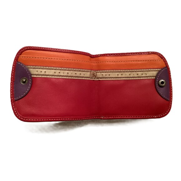 The Original Taxi Wallet, Leather, Red, Compact Design 4" X 3.5" - Picture 2 of 9